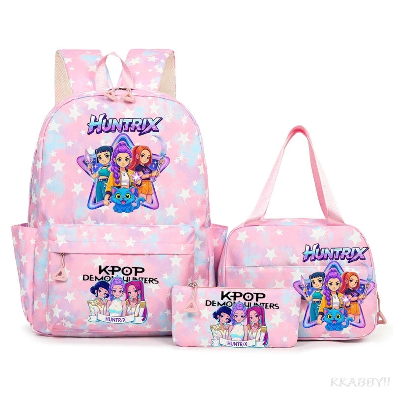 KPop Demon Hunters Schooltas met Lunchtas – Kleurrijk