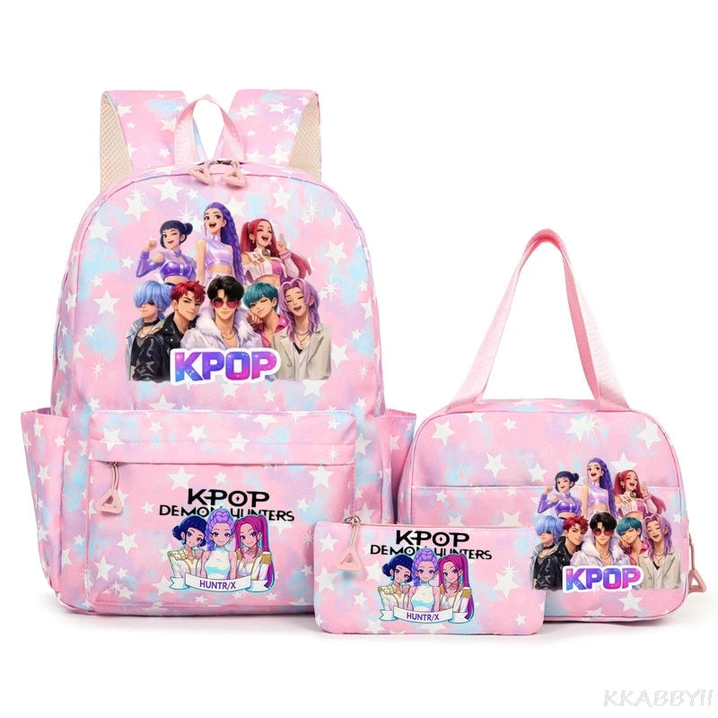 KPop Demon Hunters Schooltas met Lunchtas – Kleurrijk