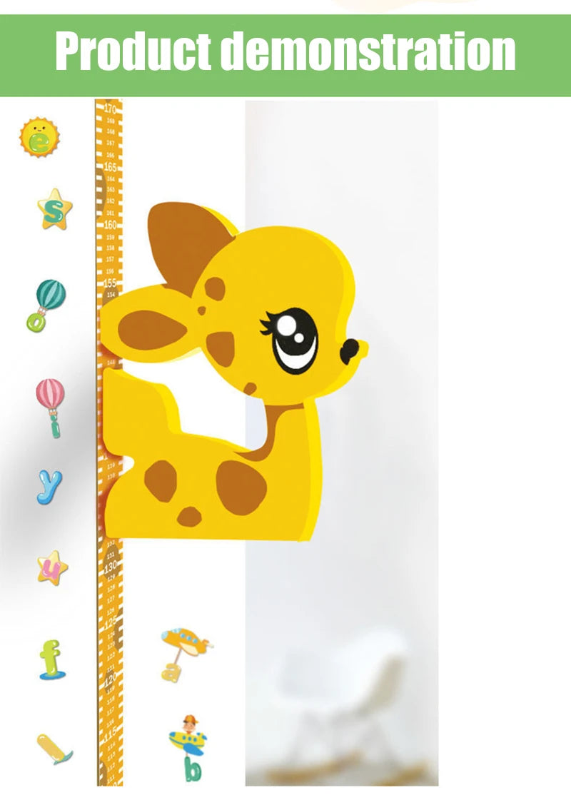 Zelfklevende 3D Meetlat Wandsticker voor Kinderen