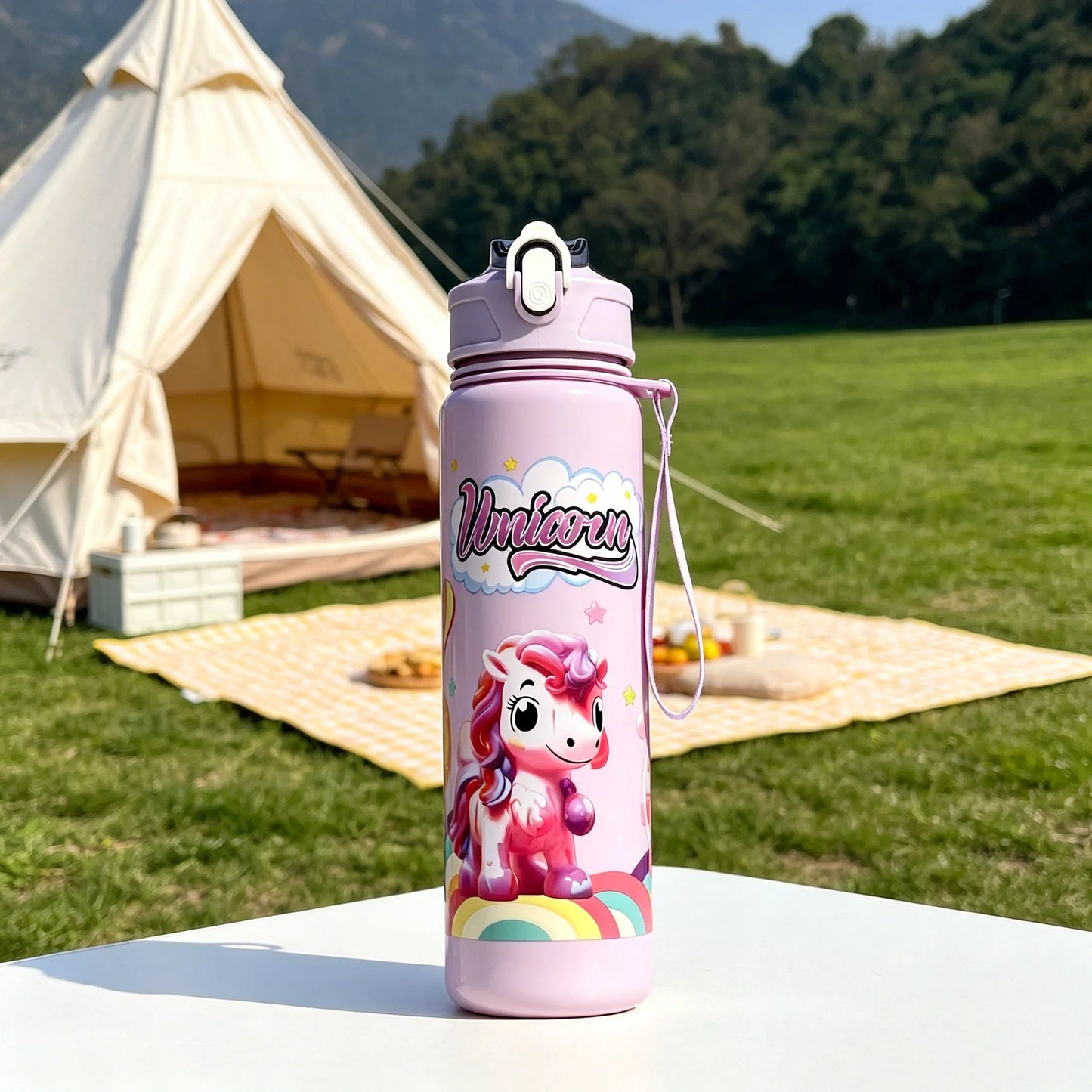 Eenhoorn Drinkfles met Rietje - Lekvrij en Draagbaar