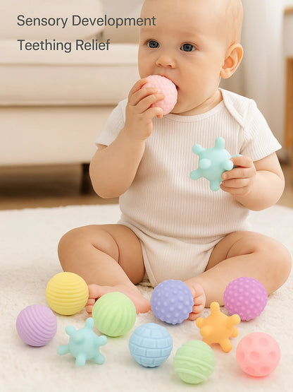Set van 6 Baby Sensorische Ballen – Bijt- en Ontwikkelingsspeelgoed