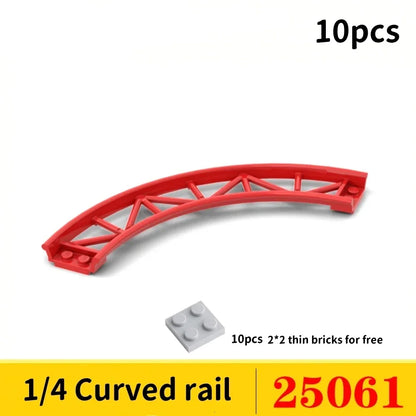 10 Stuks Achtbaan Rails Bouwblokken – Compatibel met bekende bouwsteentjes