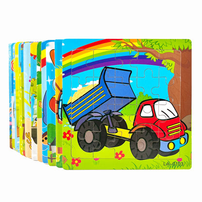 Houten Legpuzzel voor Kinderen - Dieren en Voertuigen