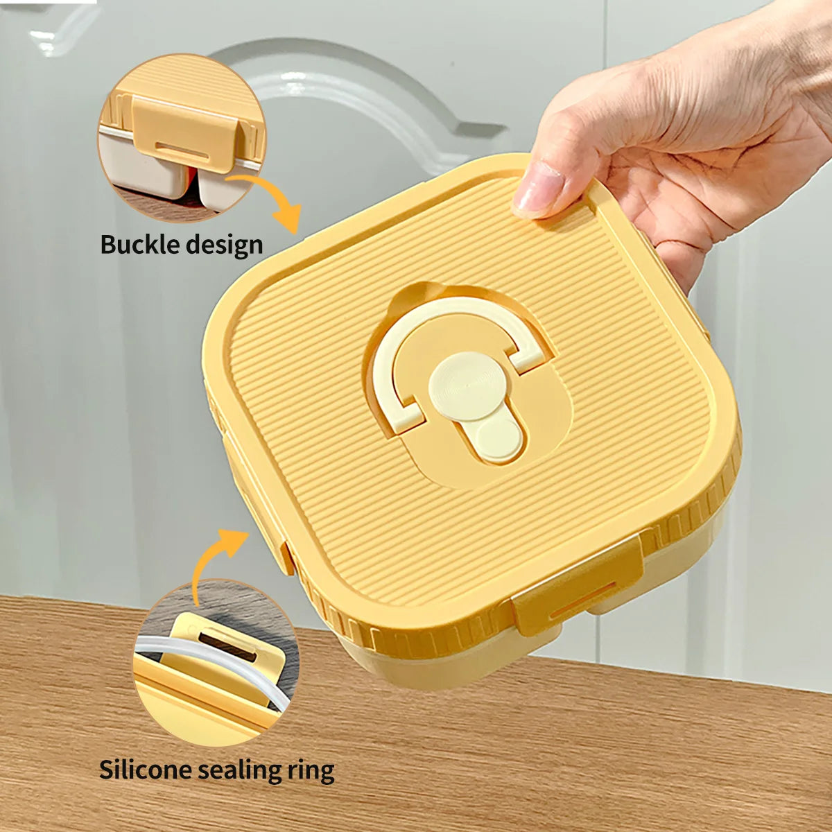 Draagbare Plastic Lunchbox met Vakken - Lekvrij & Magnetronbestendig voor Kinderen