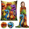Flanellen Deken met Dinosaurusprint voor Kinderen en Woonkamer