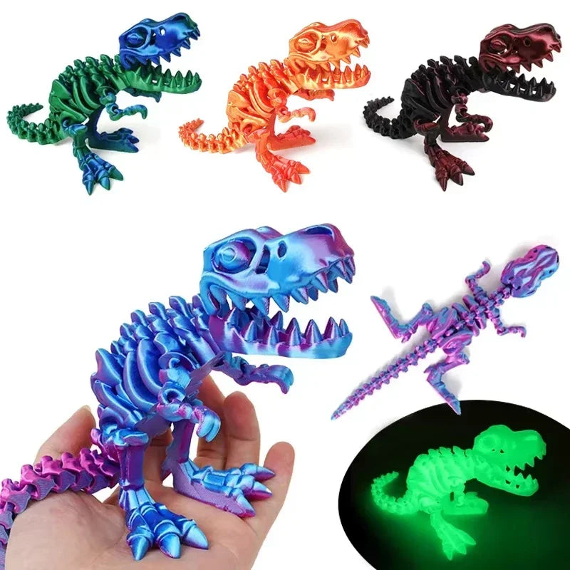 3D Geprint Draaibaar Dinosaurus Model