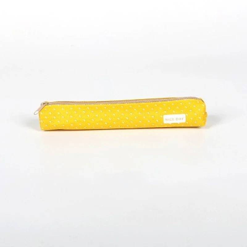 Canvas Etui met Streepjes en Stipjes in Snoepkleuren