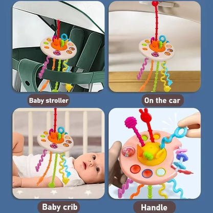 Montessori Baby Speelgoed met Trekkoord – Sensorische Ontwikkeling & Bijtring