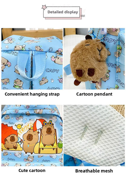 Ruime Capybara Rugzak van Nylon – Ideaal als Schooltas