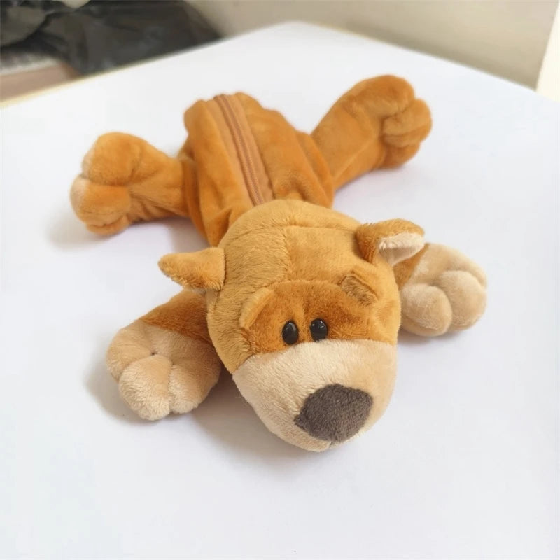 Pluche Etui met Vrolijke Dieren – Grote Capaciteit voor Kinderen