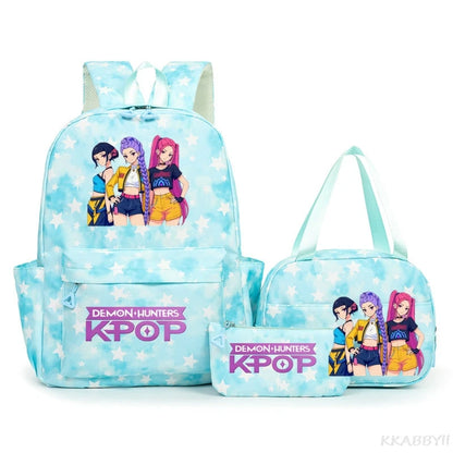 KPop Demon Hunters Schooltas met Lunchtas – Kleurrijk