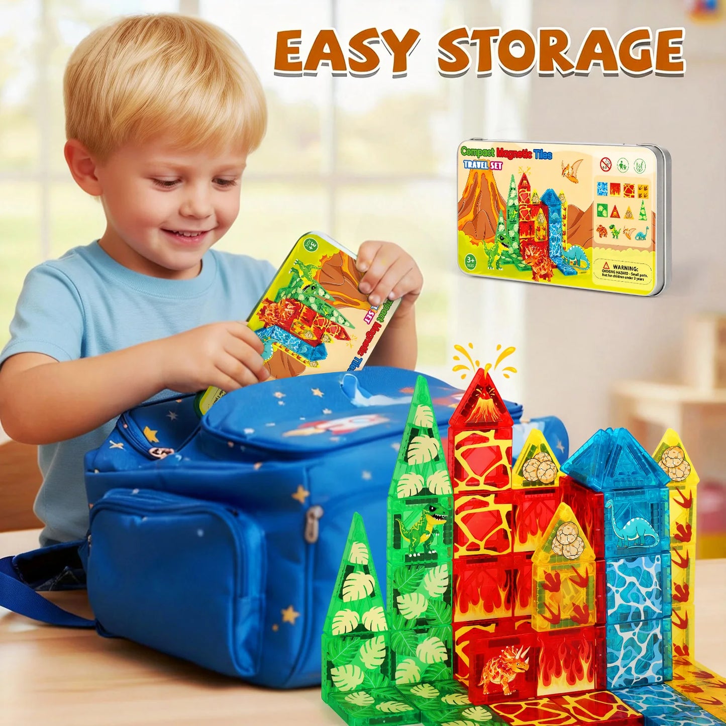 Magnetische Mini Bouwblokken Dinosaurus Model voor Kinderen