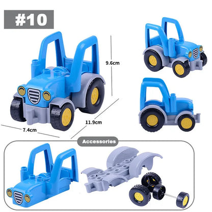 Voertuigen set voor grote bouwstenen – Compatibel met Duplo®