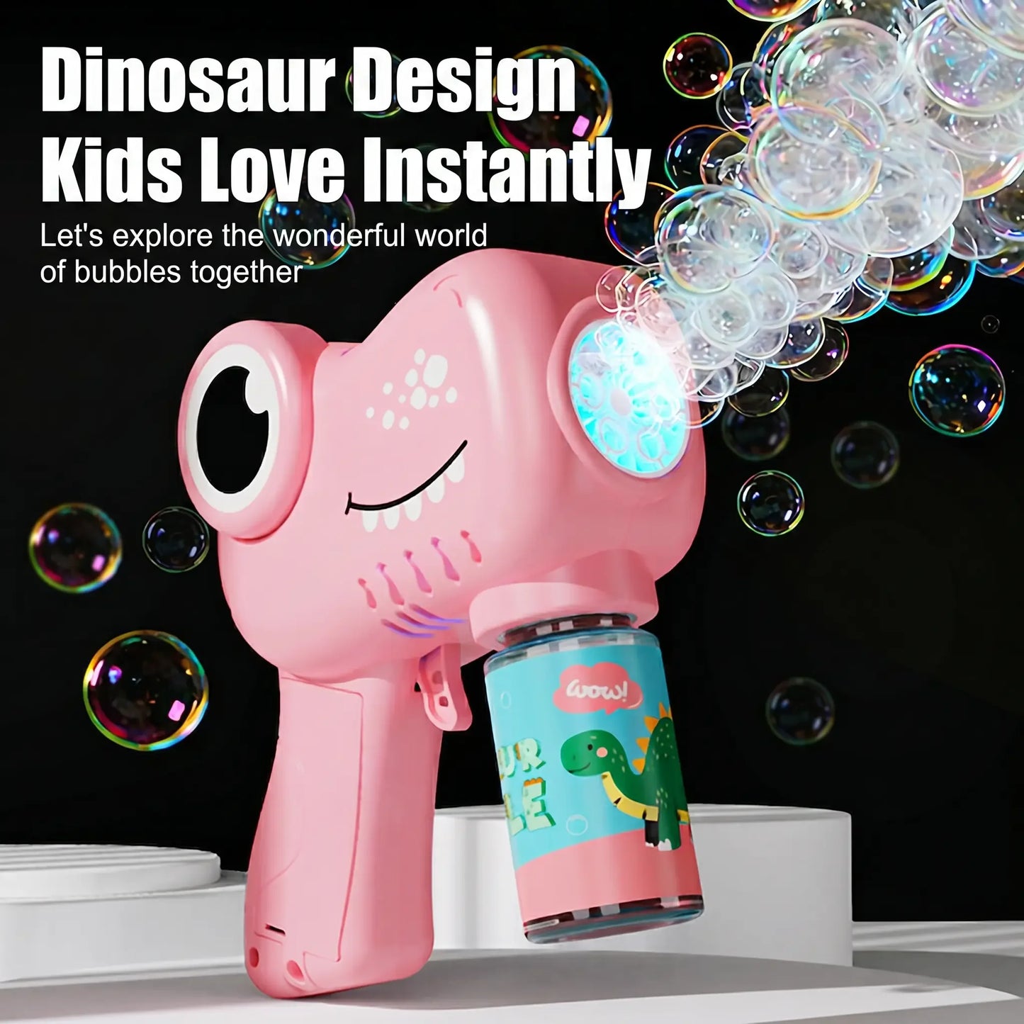 Draagbare Dinosaurus Bellenblaasmachine met Licht