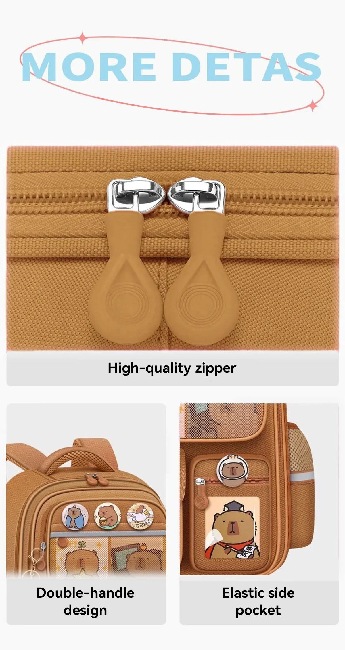 Capybara Schoolrugzak - Waterdicht met Ergonomische Schouderbanden