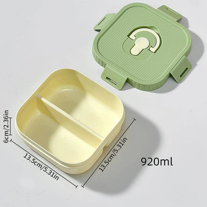 Draagbare Plastic Lunchbox met Vakken - Lekvrij & Magnetronbestendig voor Kinderen
