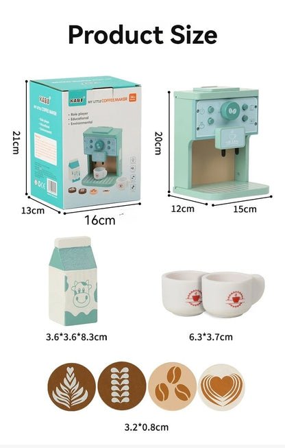 Houten Speelgoed Koffiezetapparaat Set met Koekjes