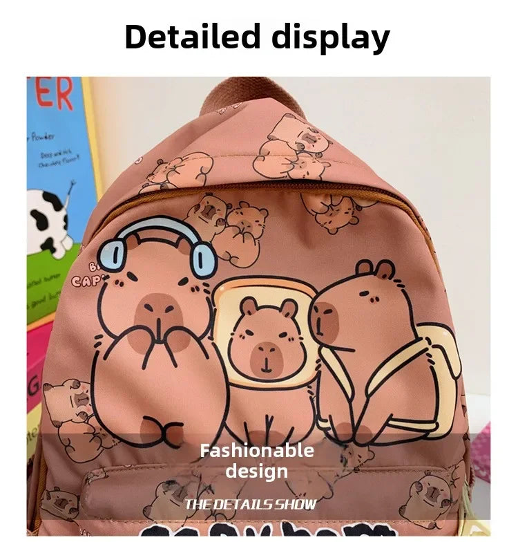 Ruime Capybara Rugzak van Nylon – Ideaal als Schooltas