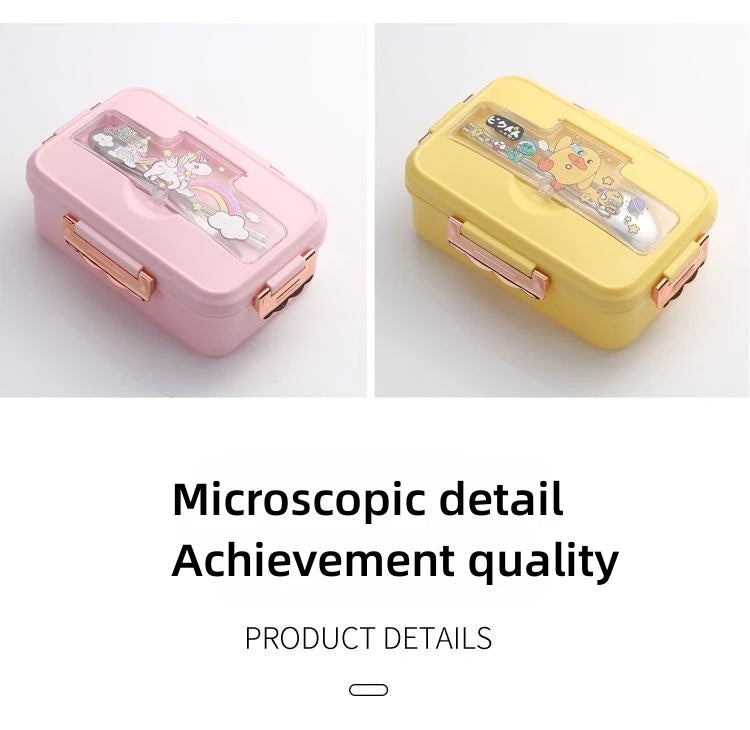Bento Lunchbox Dinosaurus voor Kinderen - 3 Vakken & Magnetronbestendig