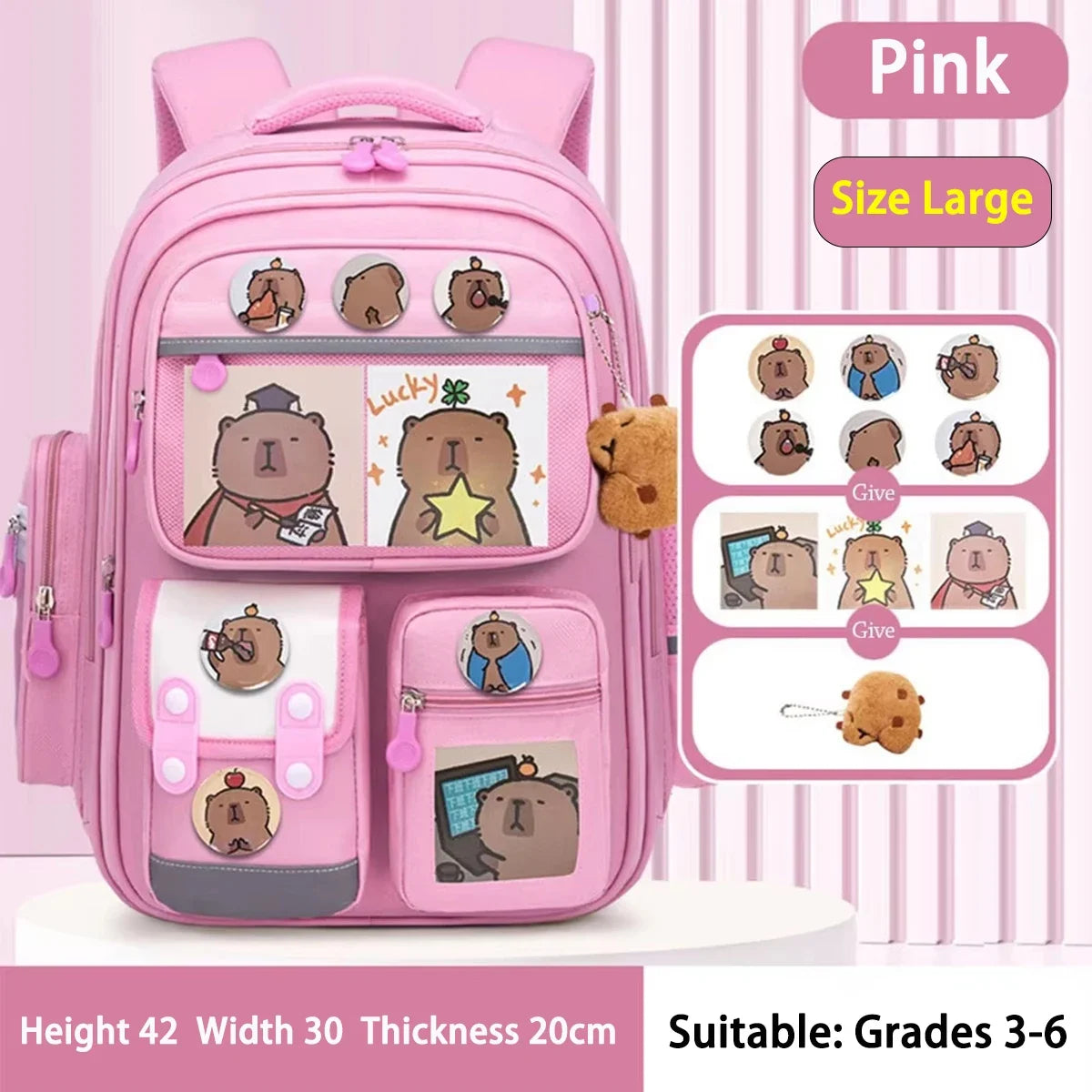 Capybara Schoolrugzak - Waterdicht met Ergonomische Schouderbanden