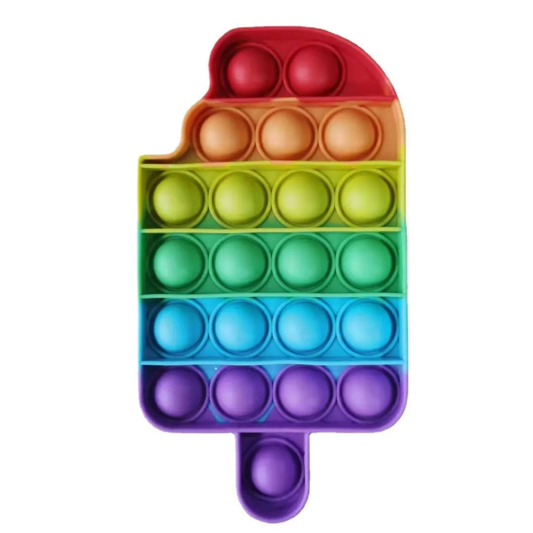 Regenboog Dinosaurus Pop-It Fidget Speeltje voor Stressvermindering