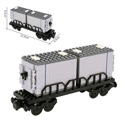 Bouwblokken Stoomtrein met Wagons - Compatibel met LEGO®