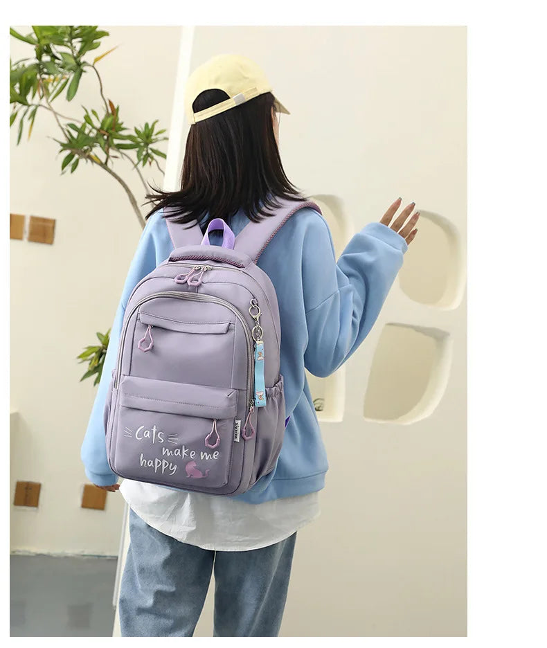 Roze Schooltas Rugzak voor Meisjes en Tieners