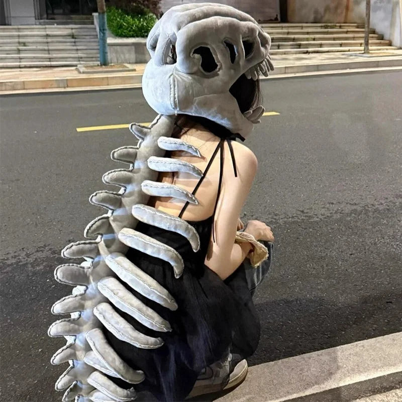 Dinosaurus Skelet Kostuum met Hoofdeksel voor Cosplay
