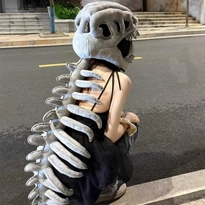 Dinosaurus Skelet Kostuum met Hoofdeksel voor Cosplay