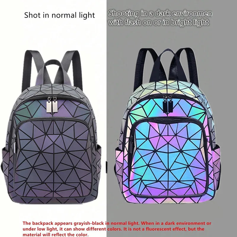 Lichtgevende Holografische Rugzak Schooltas voor Tienermeisjes