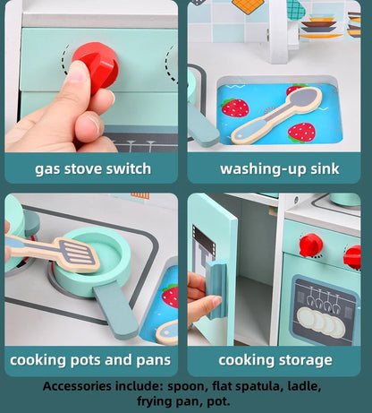 Houten Speelgoedkeuken met Koelkast voor Kinderen