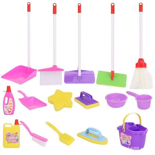 Schoonmaakset voor Kinderen: Bezem, Stoffer, Blik, Emmer en Dweil