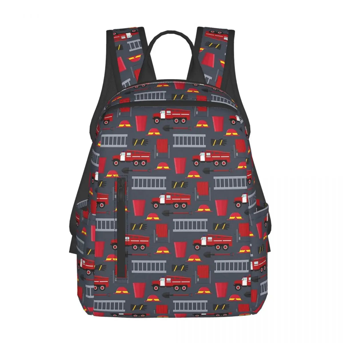 Unisex Schooltas met Brandweerwagen Patroon