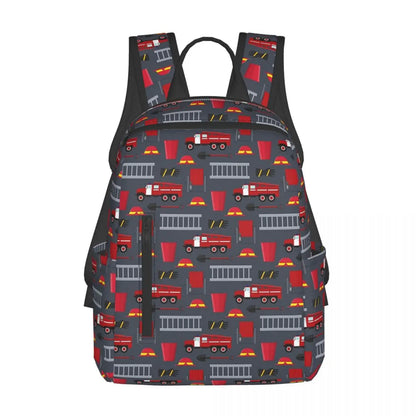Unisex Schooltas met Brandweerwagen Patroon
