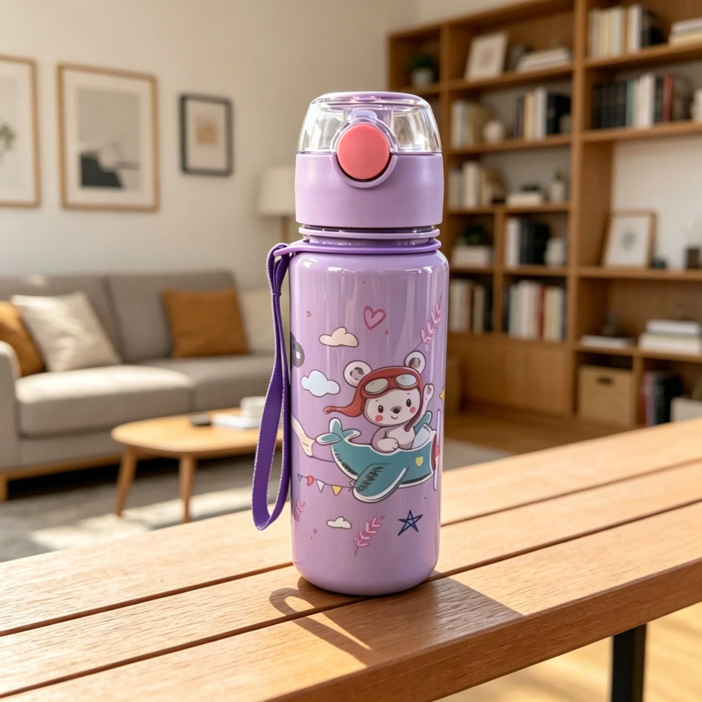 Dinosaurus Waterfles met Rietje voor Kinderen - Lekvrij 500 ml