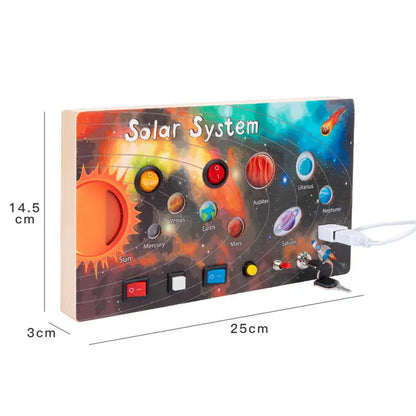 Houten Speelbord met LED Lichtschakelaars voor Kinderen 3-6 Jaar