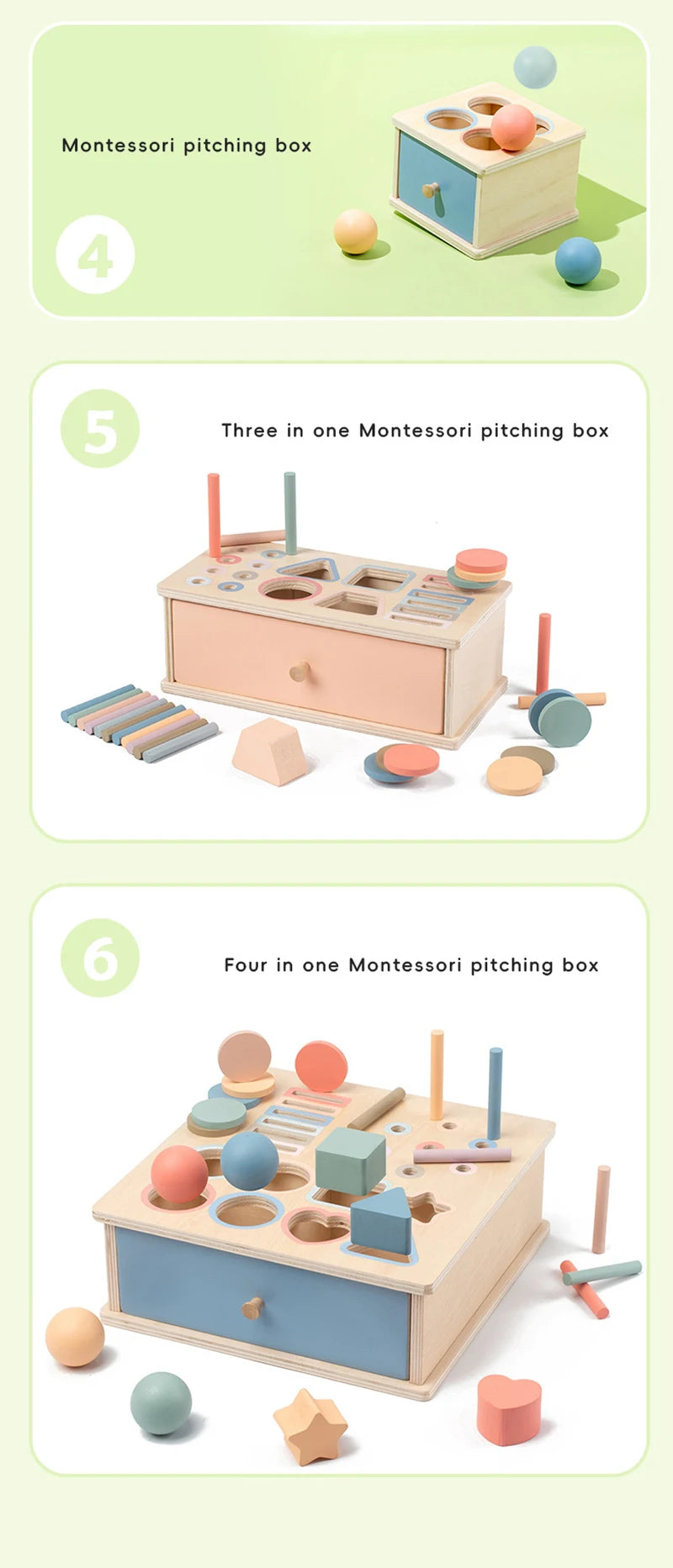 Montessori Object Permanent Box voor Fijne Motoriek