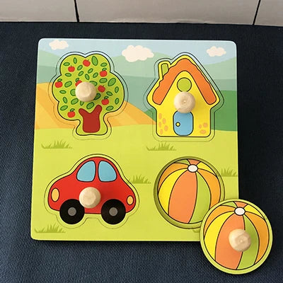 Houten 3D Puzzel voor Peuters 1-3 Jaar