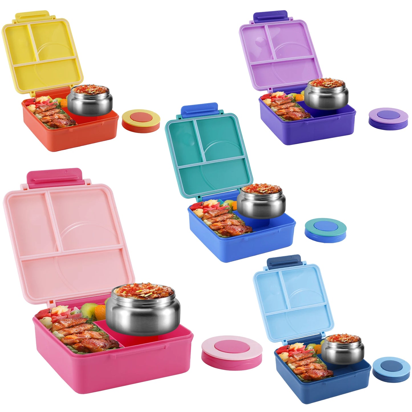 Kinder Lunchbox met Vakken en Geïsoleerd Bakje