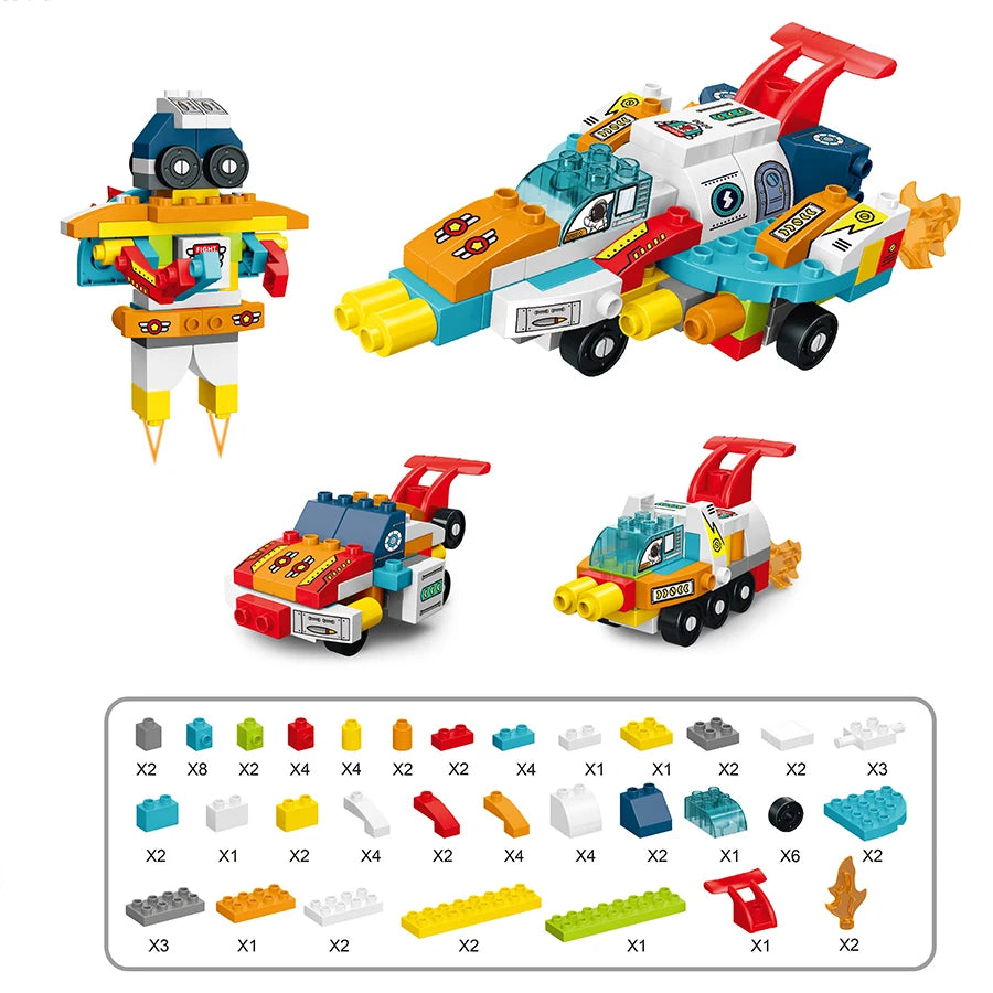Duplo-compatibele Bouwblokken: Maak Robots, Auto's of Ruimtevaartuigen (79 Stukken)