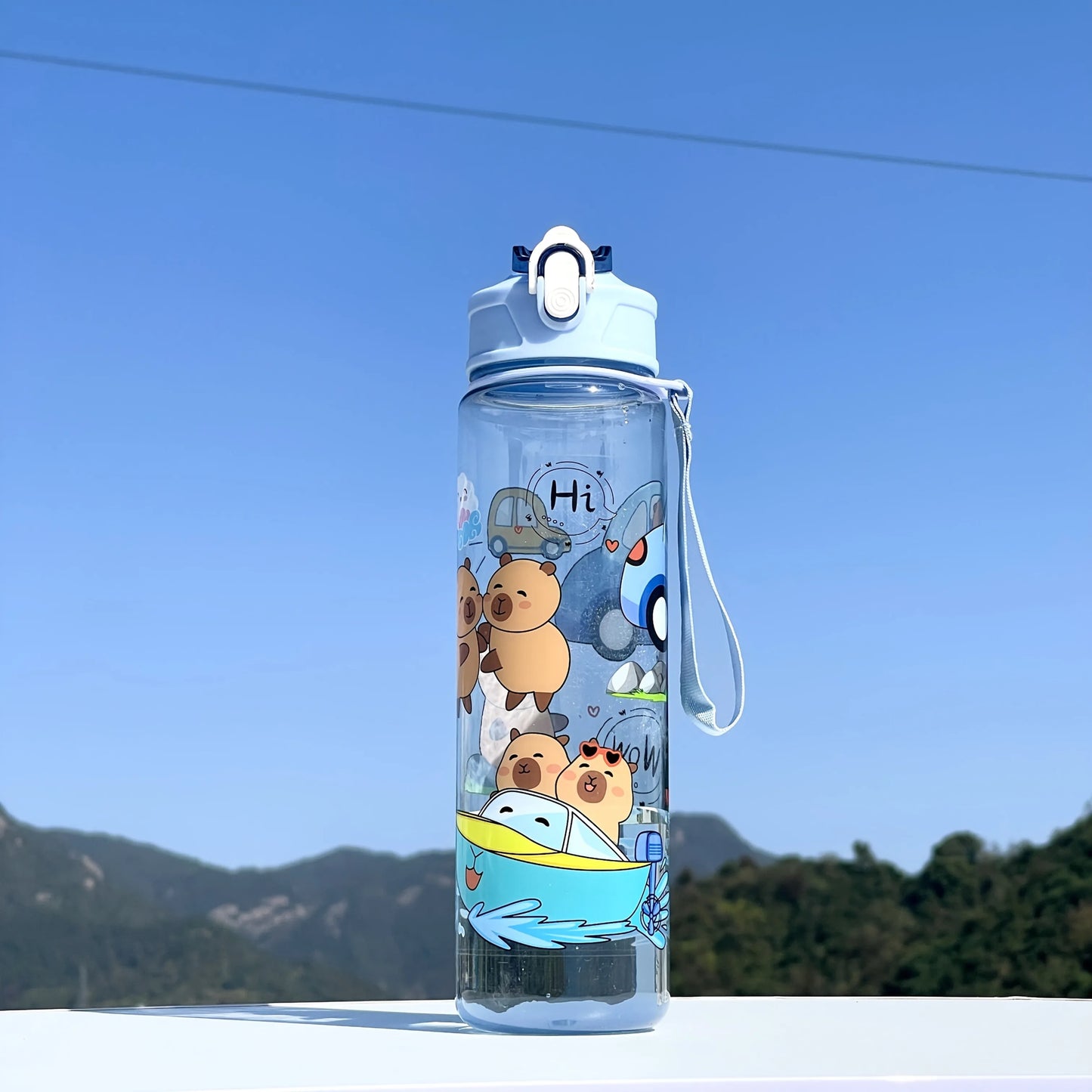 Lekvrije Kinder Waterfles met Rietje en Cartoon 800ml