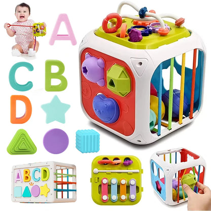 7-in-1 Educatief Speelgoed met Vormenstoof en Stapelblokken voor Baby’s