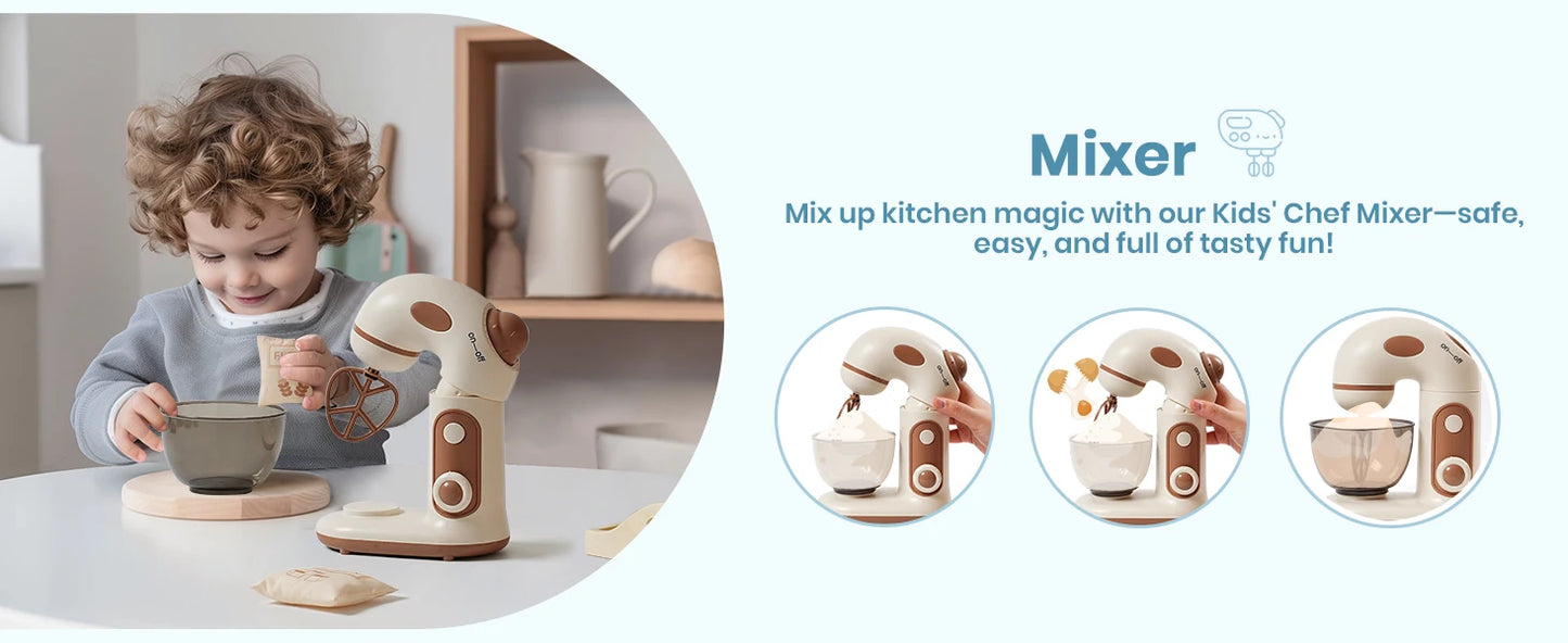 Plastic speelgoed keukenapparaten set met broodrooster, mixer en blender