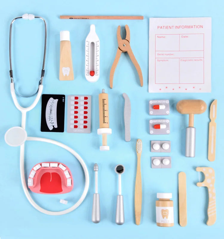 Houten Dokters- en Tandarts Speelset voor Kinderen