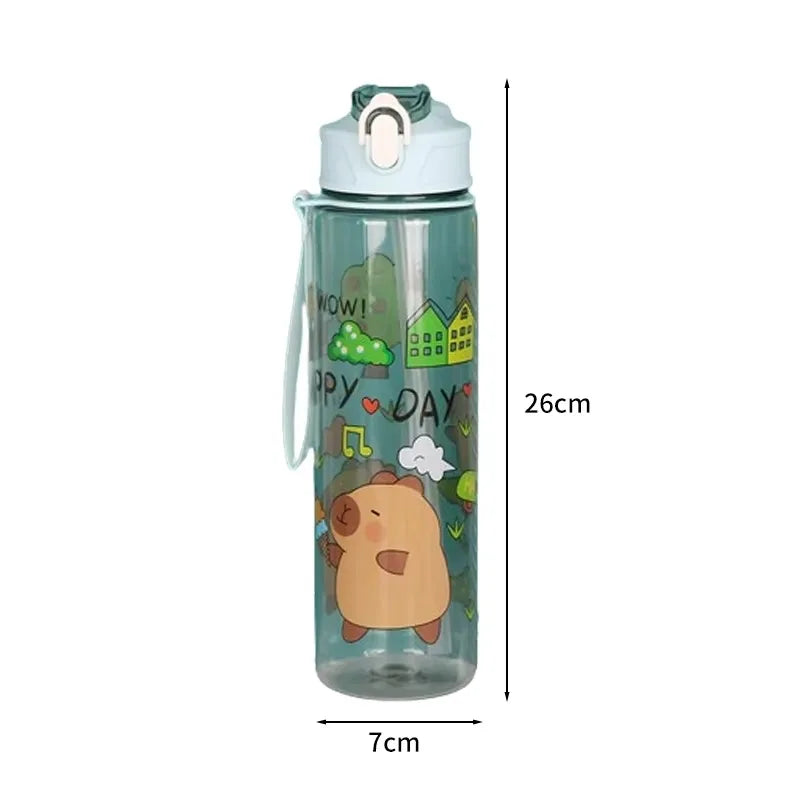 Lekvrije Kinder Waterfles met Rietje en Cartoon 800ml