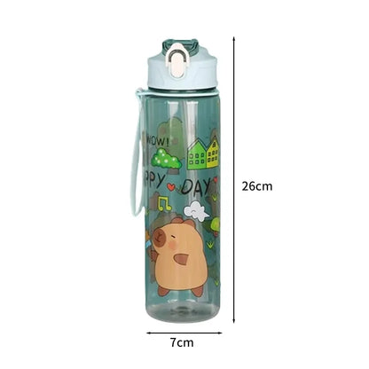 Lekvrije Kinder Waterfles met Rietje en Cartoon 800ml
