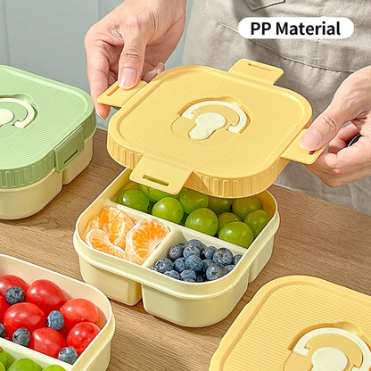Draagbare Plastic Lunchbox met Vakken - Lekvrij & Magnetronbestendig voor Kinderen