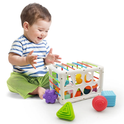 7-in-1 Educatief Speelgoed met Vormenstoof en Stapelblokken voor Baby’s