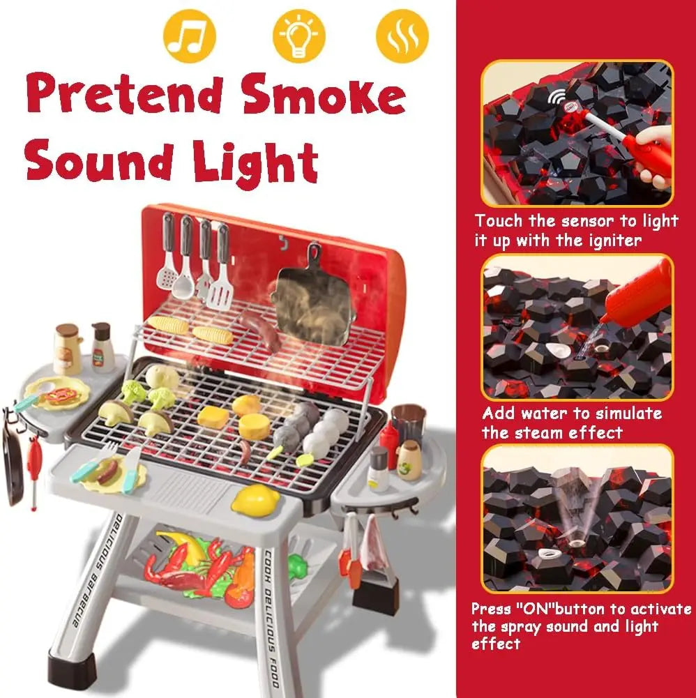 Speelgoed BBQ Grill met Rook, Geluid en Licht voor Kinderen