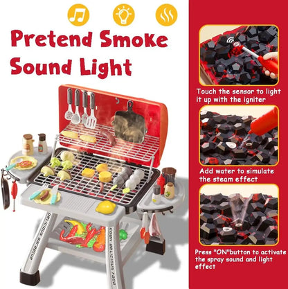 Speelgoed BBQ Grill met Rook, Geluid en Licht voor Kinderen